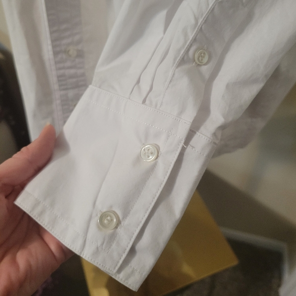 NEW Oversized Banana Republic white collared shirt NWT Women's Medium Layering - Picture 4 of 8